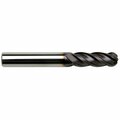 Gs Tooling 1" Diameter x 1" Shank 4-Flute Long Length Ball Nose Typhoon Red Series Carbide End Mills 104849